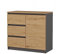 CDF Kommode 1D3S | Farbe: Anthrazit - Eiche Artisan | Schrank für Dokumente, Kleinigkeiten | Ideal für Wohnzimmer, Schlafzimmer, Kinderzimmer, Jugendzimmer und Büro | 3 geräumige Schubladen