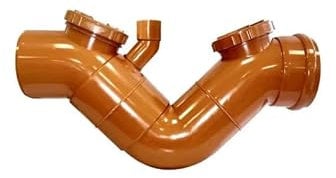 Sifone firenze orizzontale fognatura con sfiato (2 Tappi) - Diametro 110