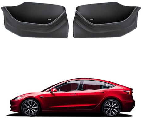 Arcoche Door Side Storage Box for Tesla Model 3 Highland, TPE Waterproof Door Organizer Tray, Car Door Slot Protector Pockets for 2024 Model 3 Highland Accessories (2PC for Rear)