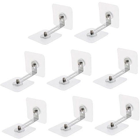 BESTonZON Kit Antiribaltamento Per Mobili – 8 Pezzi Di Ancoraggi Adesivi Per Librerie e Comò Sicuri e Regolabili in Acciaio Inossidabile e Acrilico Senza Forature Per Fissare Mobili Al Muro