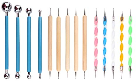 ZONADAH 14-teiliges Dotting Tools-Set, Kugelstifte, Dotting Tools-Set, Kunsthandwerk, DIY, Töpferwerkzeuge zum Malen, für Nagelkunst, Kugelstifte für Felsmalerei