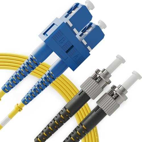BEYONDTECH Cable de fibra óptica SC a ST OS2 Monomodo Duplex (30 Metros - 1 Unidad) - Latiguillo Doble Fibra Óptica UPC/UPC - 9/125 (LSZH)
