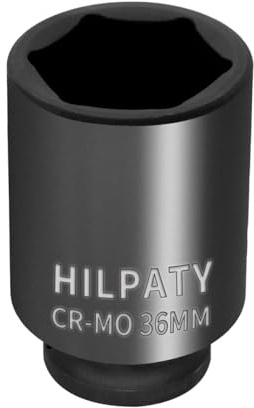 Hilpaty Sechskant Steckschlüsselein 36mm, 1/2 Zoll Vierkantantrieb Cr-Mo Schlagschraubereinsatz Radschrauben Nuss, 78mm Gesamtlänge
