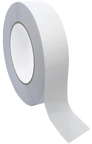 QitinDasen 10 M X 2.5 cm Trasparente Nastro Antiscivolo, Nastro di Sicurezza Antiscivolo Autoadesivo, per Interni ed Esterni (1 Rotolo)