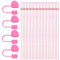 12 Straws, 1 Brush, 4 Pink Straw Caps, Reusable, Cute Pink Straws, Long Straws, Plastic Straws