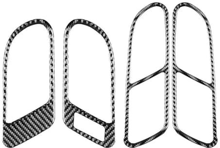 For VW For Tiguan 2011-2018 4pcs Car Interior Door Handle Frame Trim Sticker Carbon Fiber Decoration Auto Accessories Decorative Frame Car Decoration(RHD)