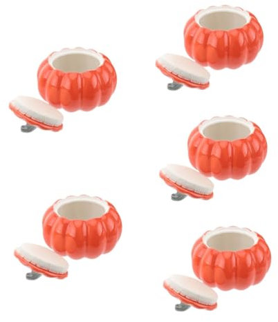 Cabilock Bol En Citrouille 5 Pièces Coupe De Citrouille Bol à Dessert En Porcelaine Cocotte Bols à Dessert Bol à Collation Bol Décoratif Bol Cuit à La De Porte-aliments En Porcelaine Céramique