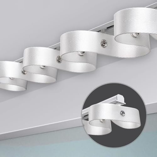 Binario per tenda a forma di serpente a forma di S (100.400 cm) per divisorio, tende da doccia, camper, sistema di binari per tende da soggiorno (100 cm)