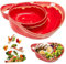 KYEQATY Soup and Sandwich Plate Combo Heat-Resistant Fan Shape Ceramic Split Cereal Bowl with Retro Handle Anti Soggy Cereal Bowls for Personalized Breakfast