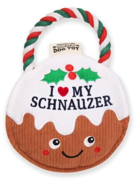 History & Heraldry Personalised Christmas Pudding Dog Toy (I my Schnauzer)