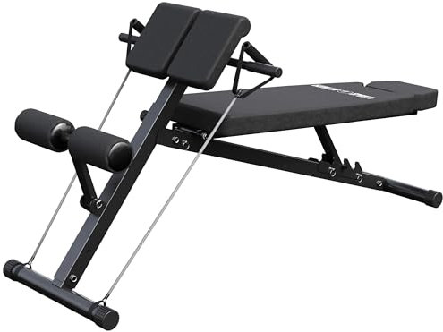 GORILLA SPORTS® Hantelbank - Verstellbar, mit Hyperextension, bis 250kg, für Bankdrücken, Curls, Core - Multifunktion Trainingsbank, Schrägbank, Bauch und Rückentrainer, Fitness Bank für Zuhause