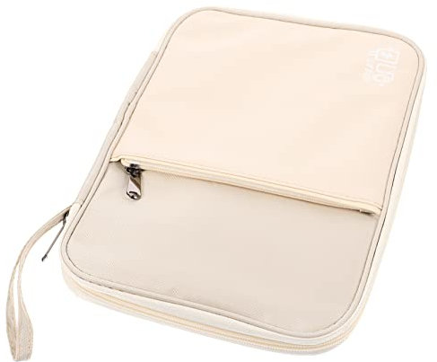 HOMSFOU Travel Electronics Accessories Organizer for Men and Women Compact Digital Storage Bag for Chargers Cables and Gadgets Stylish Beige Design for Travel Essentials