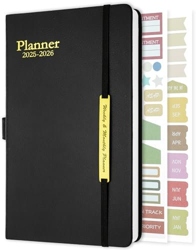 Kalender 2025 2026 Buchkalender A5 Terminkalender - Softcover Wochenplaner 18 Monats Terminplaner Planer Notizbuch-Business Taschenkalender Agenda Arbeitskalender für Geschäfts und Arbeitsplanung