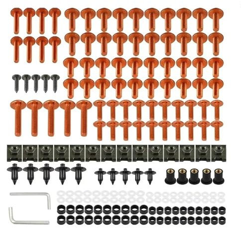 NOHEEU Clip di Fissaggio Kit di Accessori per Dadi E Bulloni per Carenatura Moto per 390 890 790 Adventure R Rally 105 SX XC 125 EXC(Orange)