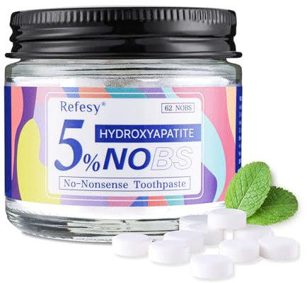 Toothpaste Tablets, Nano Hydroxyapatite, Chewable Toothpaste Tablet, Peppermint Flavored Strengthen Teeth, Clean Effectively, Protect Gums (62 Tablets)
