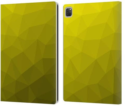 Head Case Designs Offizielle PLdesign Gelbes Netz Mit Farbverlauf Geometrische Muster Leder-Wallet-Hülle Kompatibel mit Apple iPad Pro 12.9 2020/2021/2022