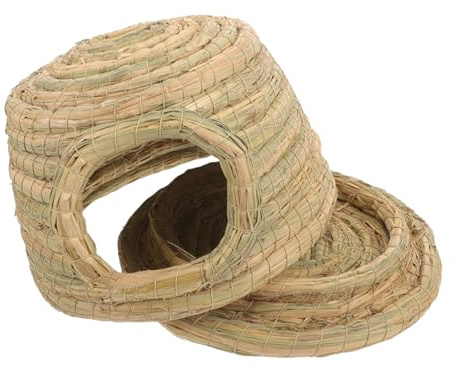 Générique Maison De Lapin | Nid De Paille Tissé À La Main pour Lapins Et Cochons d'Inde | Abri De Cachette en Naturelle pour Petits Animaux De Compagnie, Hamsters Et Chinchillas