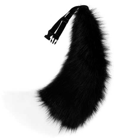 hbbhml Kunstfell Wolfsfuchsschwanz mit verstellbarem elastischem Gürtel Halloween-Partys Kostümzubehör