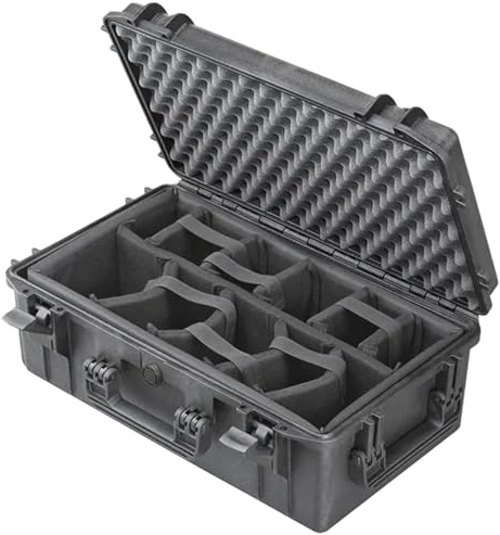 Trifibre MAX CASE MAX520CAM, IP67 Waterproof, Camera Dividers | IP67-rated waterproof shell with dust and impact protection, padded camera dividers for DSLR kit protection.