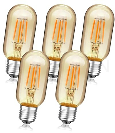 Ruiandsion 2200K Warmweiß E27 Birne, 12-24V für Unterschrank-Küchenbeleuchtung, Badezimmerspiegel, Abluftventilator-Lampe, 5er-Pack