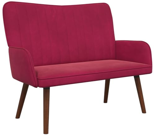 vidaXL 2-Sitzer Sofa Weinrot 115 x 61 x 87 cm Samt
