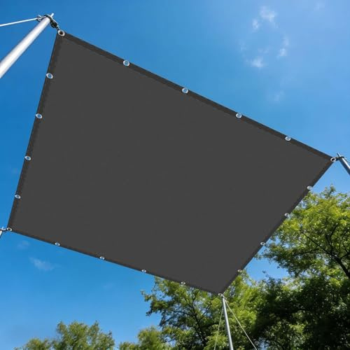 Tenda a Vela Rettangolare 5 x 9 m Protezione Raggi UV Tenda a Vela Parasole Rettangolare Traspirante per Esterno, Giardino e Terrazza, Piscina, Grigio Scuro