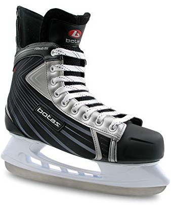 Botas - Attack 181 - Patines de hockey sobre hielo para hombre | Fabricado en Europa (República Checa) | Color: negro con plata, adulto 5