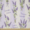 ABAKUHAUS Lavendel Satin Stoff als Meterware, Streifen und Blumen, Zum Nähen Toller Stoff für Heimtextilien Aller Art, 3M (148x300cm), Lila