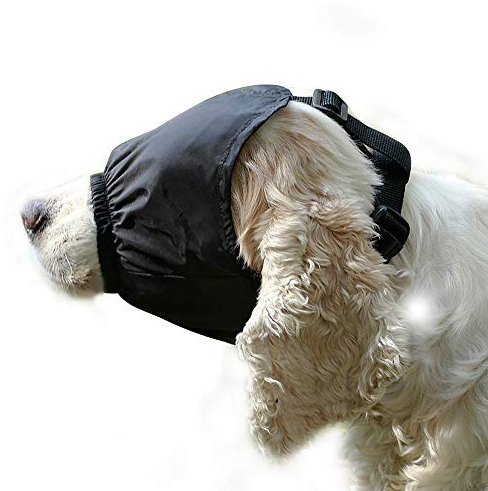 Dreamls Haustier-Maulkorb, Augenmaske, beruhigende Haube, Haustier-Angstmaske, Maulkorb, Augenbinde, Pflege gegen Autokrankheit (L)