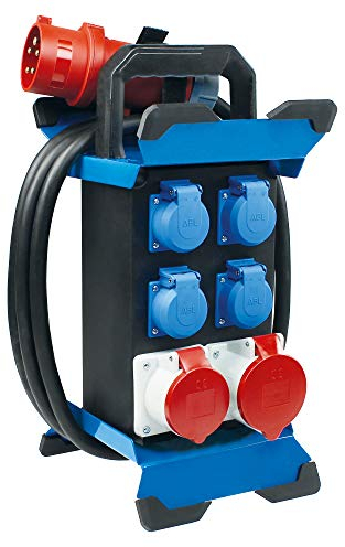 as - Schwabe Tragbarer Stromverteiler STECKY 13 - CEE Stecker 400V/32A/5polig - 4x Schuko, 1x CEE 16A, 1x CEE 32A – Mobiler Adapter – Verteiler für Innen & Außen – IP44 – Made in Germany, 60963