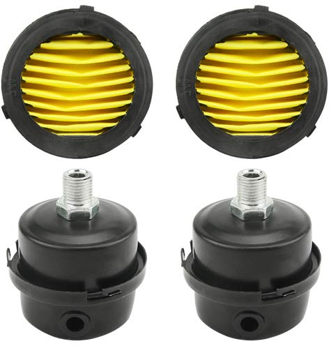 WMYCONGCONG 2 PCS 1/4PT 12.5mm Air Compressor Silencer Filter Metal Air Compressor Intake Filter Muffler Silence w/ 2 PCS Filter Element Replacement
