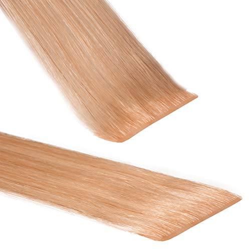 hair2heart Premium Invisible Tape Extensions Echthaar - 40 Tapes 50cm Dunkelgoldblond