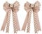 Amosfun 2pcs Christmas Burlap Bows Bowknot Christmas Tree Toppers Xmas Holiday Tree Decorations Ornaments