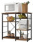 DlandHome Scaffale Cucina Salvaspazio, Supporto per Microonde e Forno, Mensola Cucina per Mettere Piatti e Ciotole, 6 Portaspezie con 1 Cestello in Ferro + 3 Gancio, Colore retrò
