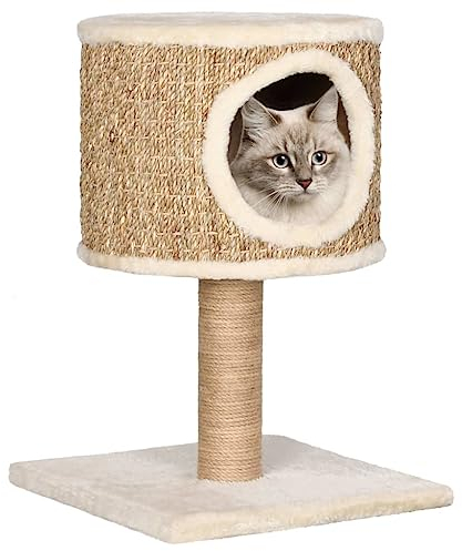 vidaXL Katzenkratzbaum mit Katzenhöhle 52cm Seegras Kratzbaum Katzenbaum