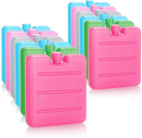 com-four® 12x Mini-Kühlakku - platzsparend und ideal für Kühlbox und Kühltasche - Bunte kleine EIS-Akkus - Kühlelemente in tollen Farben (bunt - 12 Stück - XS)