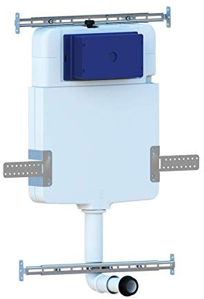 Réservoir caché compléte pour cuvette au sol avec plaque de commande en acier inoxydable double bouton