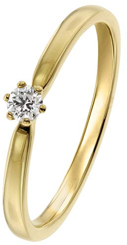 trendor Damen Diamantring Gold 585/14K Brillantring 0,10 ct 26932.010GG-56 Ringgröße 56/17,8