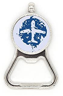 Décapsuleur en acier inoxydable Motif avion bleu