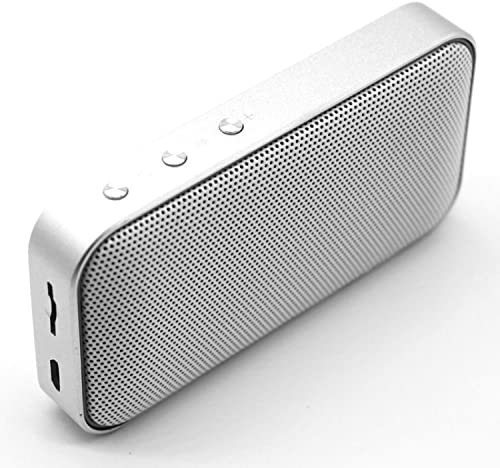 Casie Bluewater Portable wireless bluetooth speaker square dual speakers mini pocket metal ultra-thin audio NFC speaker 450mAh battery 5 hours playback time (Silver)