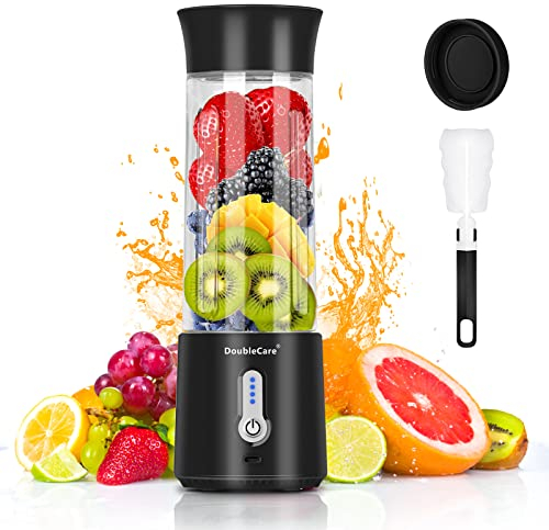 Mixeur Portable pour Boissons et Smoothies, Presse-Agrumes électrique de 500 ml, Mélangeur de Smoothie de 4000 mAh avec Matériau sans BPA, USB pour Voyage, Salle de Sport, Extérieur et Maison, Noir