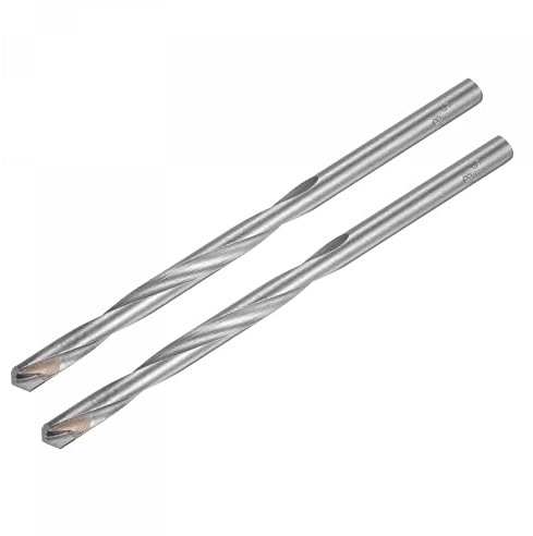 sourcing map 8mm Cutting Dia Cemented Carbide Twist Extra Long Drill Bit with Round Straight Shank for Hardened Steel Stainless Steel, 150mm Length 2 Pcs