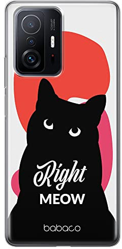 BABACO ERT GROUP custodia per cellulare per Xiaomi 11T 5G / 11T PRO 5G originale e con licenza ufficiale, modello Cats 004 adattato in modo ottimale alla forma dello smartphone, custodia in TPU