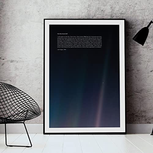 TANYANG Blassblauer Punktdruck Poster Voyager Erde Planet Auf Der Erde Klassisches Foto Leinwandmalerei Wandkunst Dekor Kalligraphie Malerei 40X50Cm Kein Rahmen