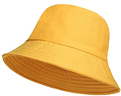 Bucket Hats Fisherman Style Plain Simple Bucket Hat for Women Men Girls or Boys | Brimmed Sun Hat for Football Hiking Fishing Festival or Beach Holiday One Size Fits All (Yellow)