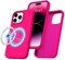 DUEDUE for iPhone 14 Pro Max Case Silicone, Magnetic [Compatible with Magsafe] Shockproof Protection, Scratch-Resistant, Slim Thin Liquid Silicone Case for iPhone 14 Pro Max 6.7 Inch, Hot Pink