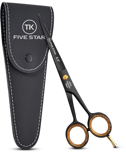 Five Star Solingen Midnight Premium 6,5'' extra scharfe Friseurschere Haarschere Haarschneideschere für Damen Herren Friseure und Kinder für feine und kräftige Haare Mikroverzahnt Rostfrei