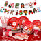GWHOLE 122 Stück Papierteller Weihnachten Weihnachts Pappteller Partygeschirr Papier Teller Party Set Geschirrset Geschirr Partyzubehör Pappteller Pappbecher Servietten Strohhalme Tischdecke, Rot