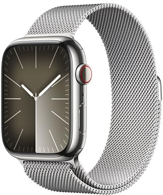 Apple Watch Series 9 (GPS + Cellular) - Caja de Acero Inoxidable en Plata de 45 mm - Pulsera Milanese Loop en Plata