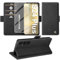 Giyer Handyhülle für Samsung Galaxy S24 Plus Hülle mit Displayschutzfolie, Schutzhülle Galaxy S24 Plus 5G PU Leder Wallet Flip Case Standfunktion Kartenfach Klapphülle für Samsung S24 Plus (Schwarz)